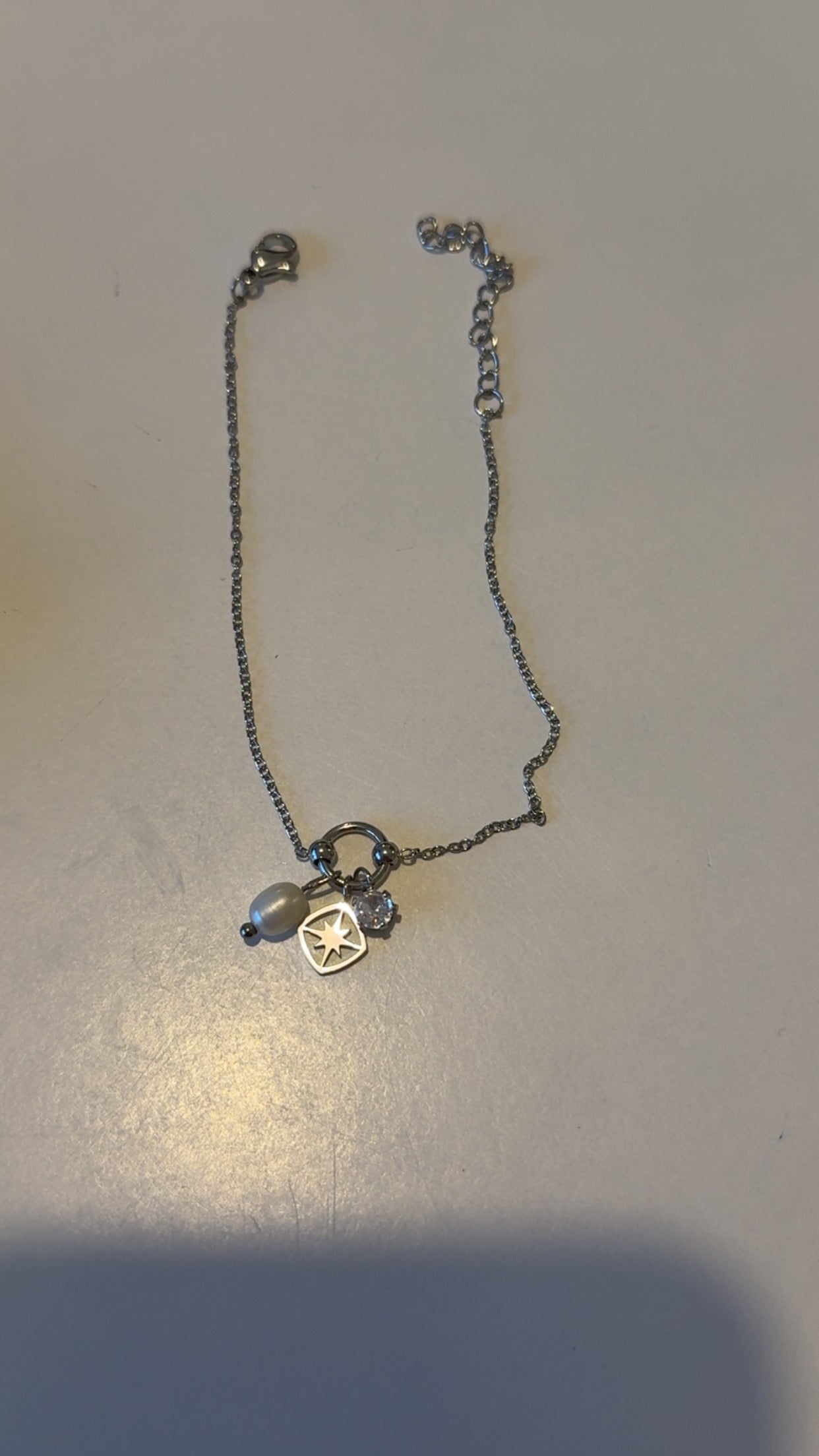 BRACELET EN ACIER INOXYDABLE ET NACRE