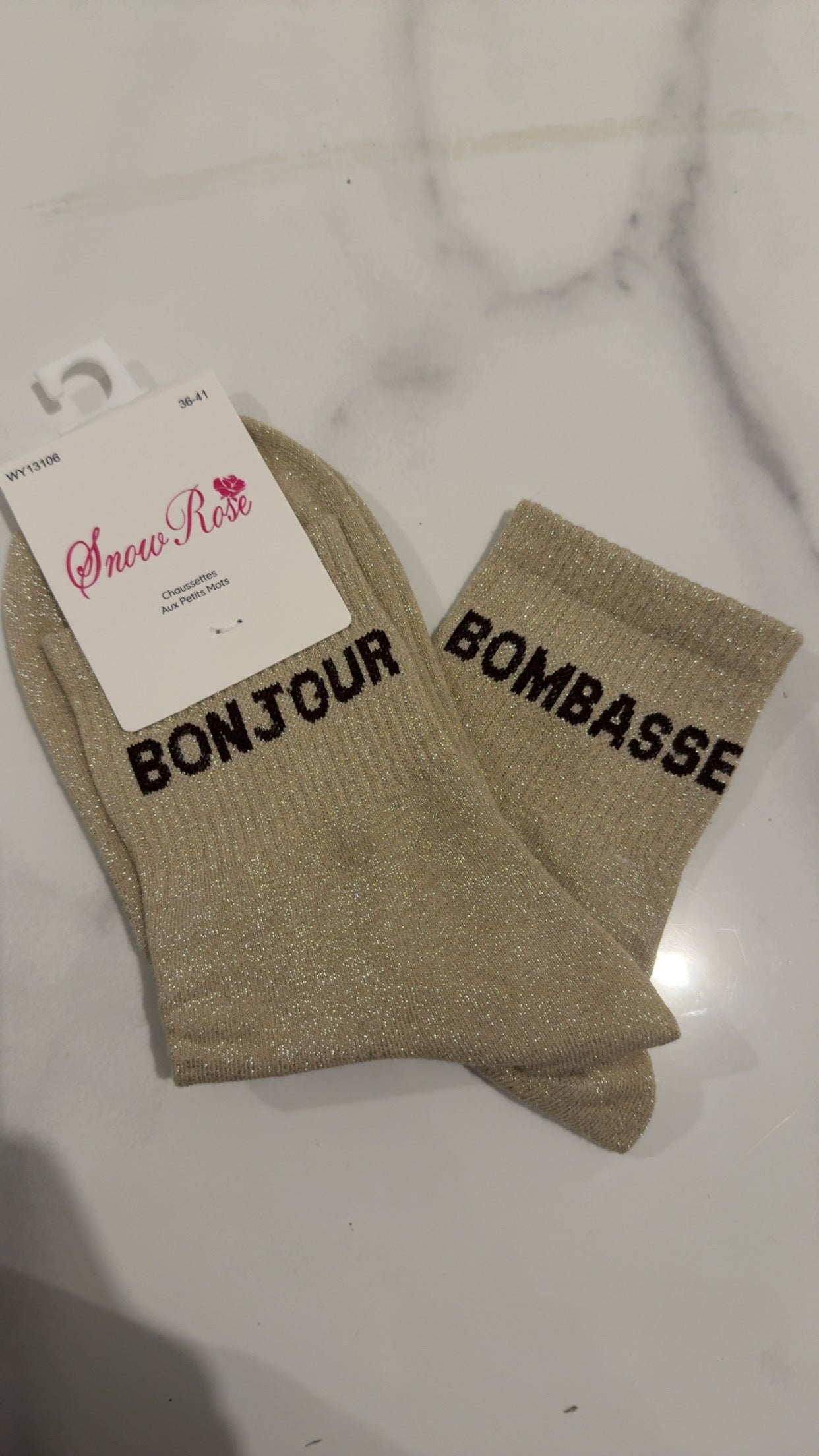 chaussette à paillettes