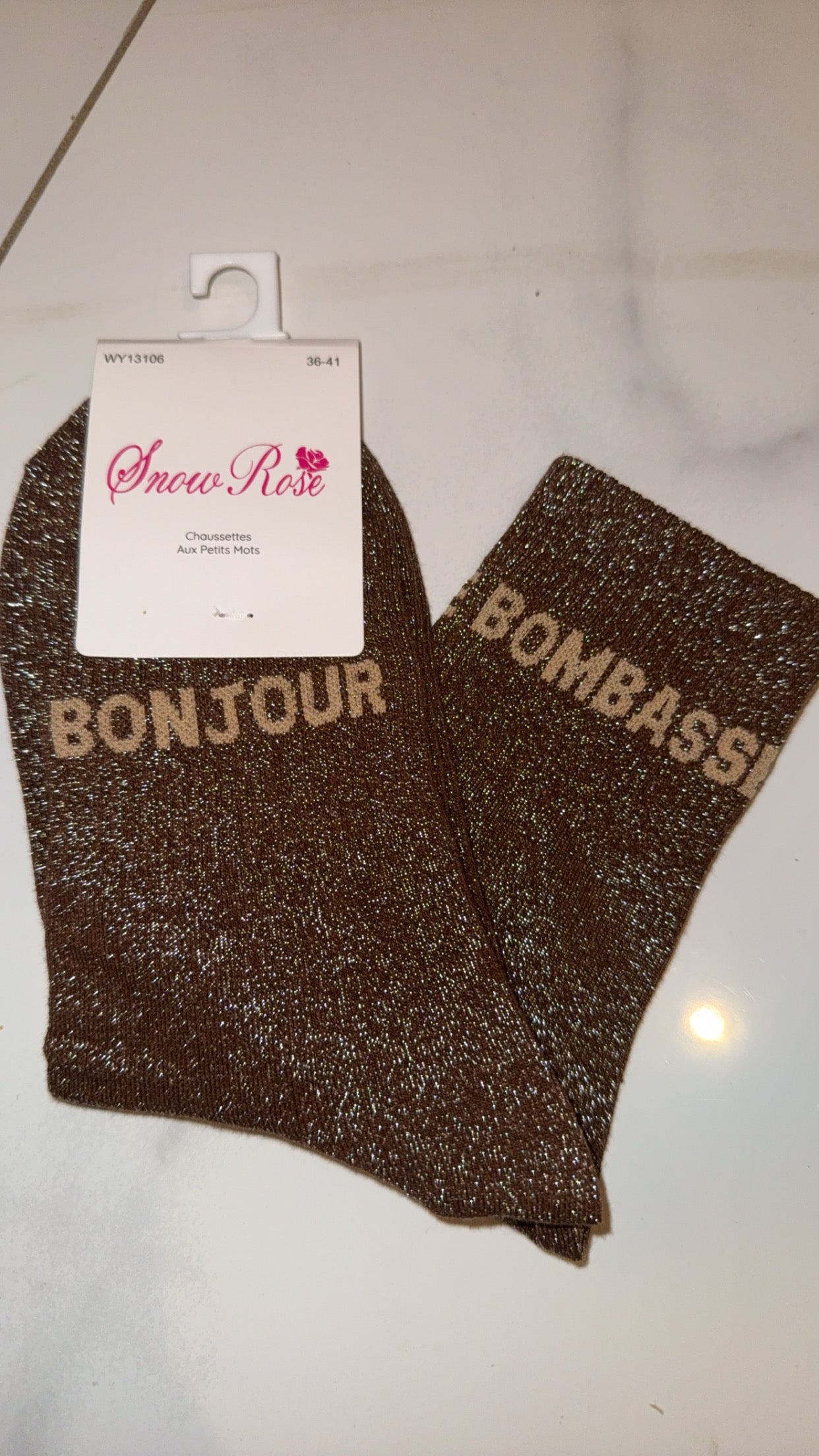 chaussette à paillettes