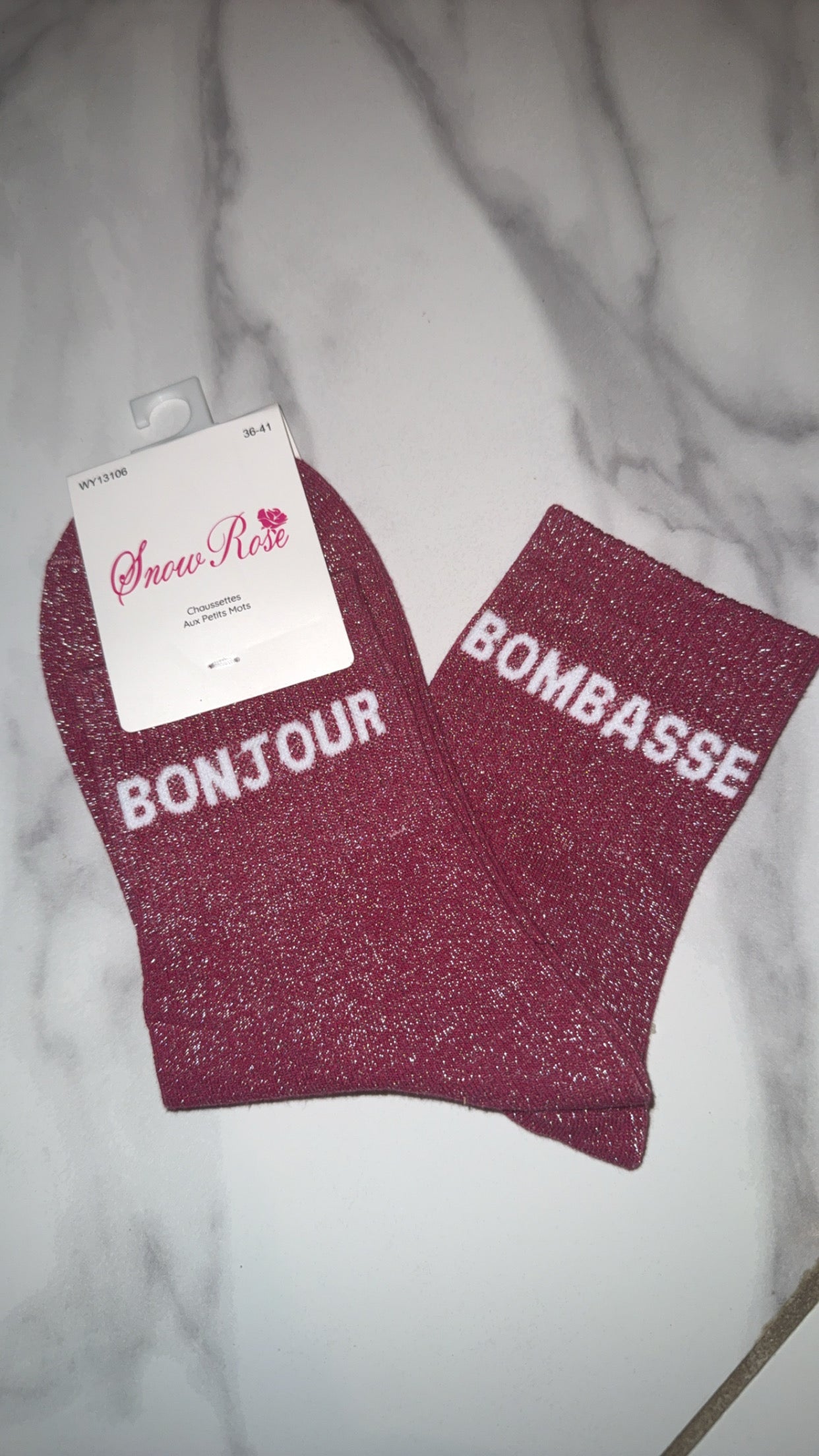 chaussette à paillettes